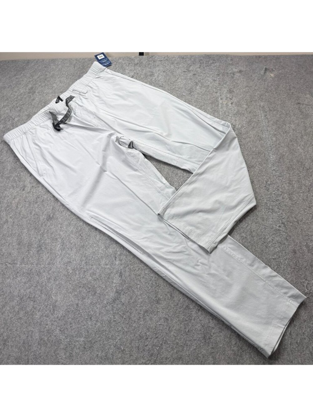 Huk Creekbed Pants Men 2XL Gray Performance Fishing Elastic Belted 32" Ripstop